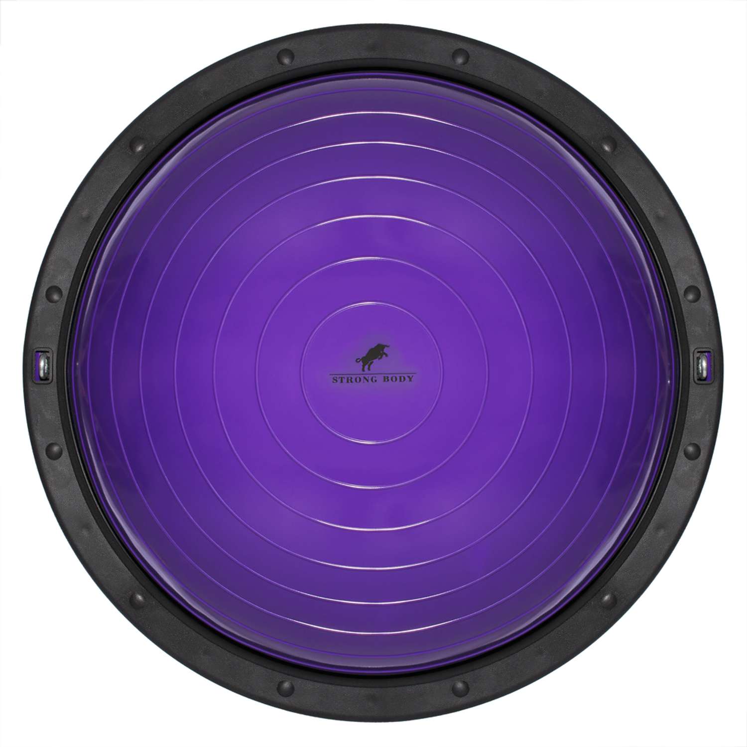 Балансировочная полусфера BOSU STRONG BODY PROFI в комплекте со съемными эспандерами фиолетовая - фото 5