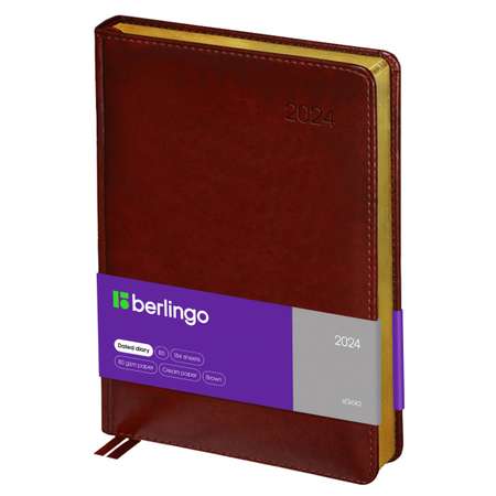 Ежедневник датированный 2024г BERLINGO xGold коричневый