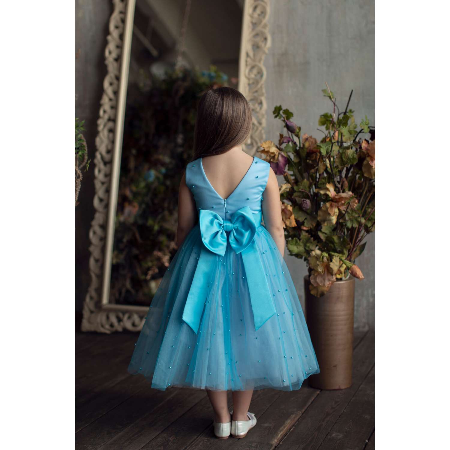 Платье ilina irina kids A-01 голубое - фото 4