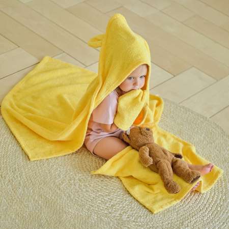 Набор для купания Крошка Я полотенце-уголок 85x85 полотенце 40x55см рукавица
