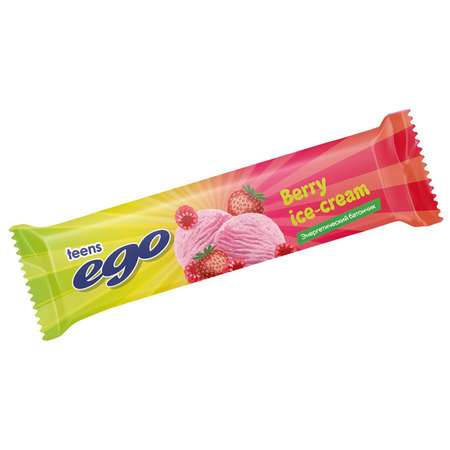 Батончик протеиновый Ego Teens ягодное мороженое в йогуртовой глазури 25г