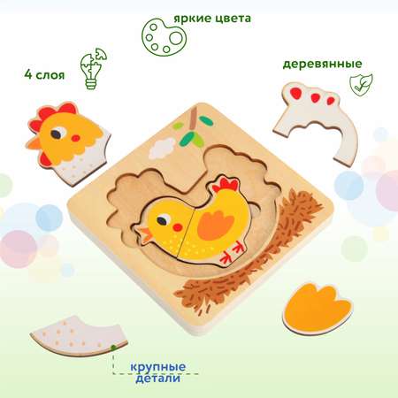 Набор игровой BabyGo Рамка-пазл Курица