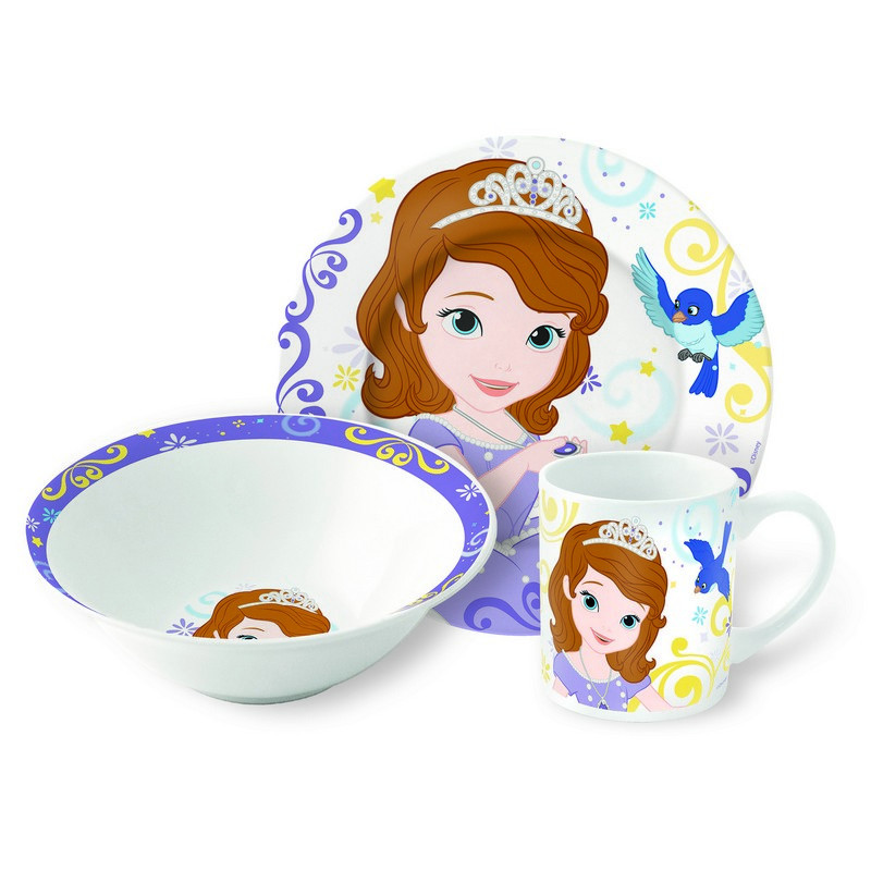 Набор керамической посуды STOR в подарочной упаковке Snack Set Sofia The First (3 шт.) - фото 1