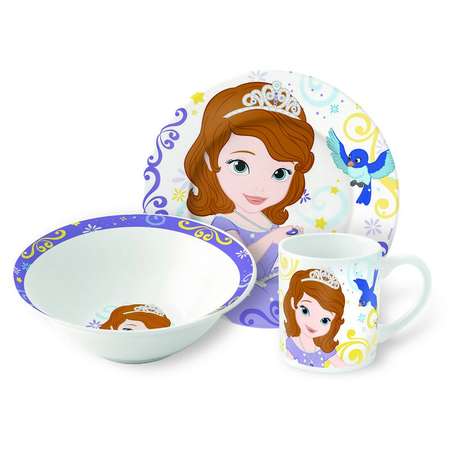 Набор керамической посуды STOR в подарочной упаковке Snack Set Sofia The First (3 шт.)