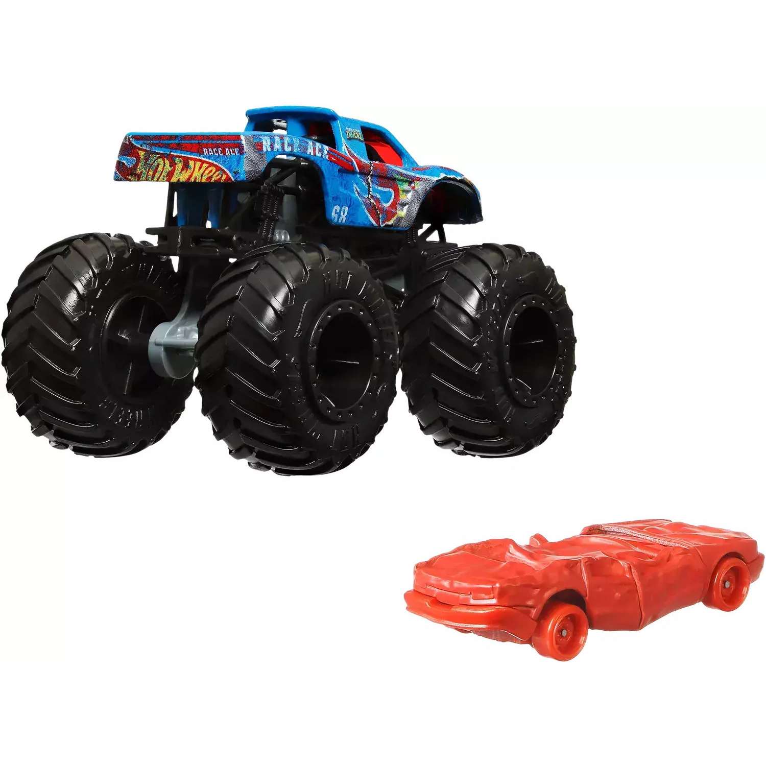 Монстр-трак Hot Wheels Race Ace 1:64 голубой GRH81 - фото 2