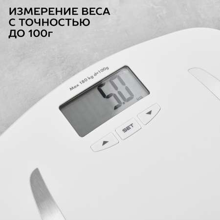 Весы напольные электронные Scarlett SC-BS33ED80 максимальный вес 180 кг белый