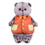 Мягкая игрушка BUDI BASA Кот Басик в меховом жилете 22 см BB06312
