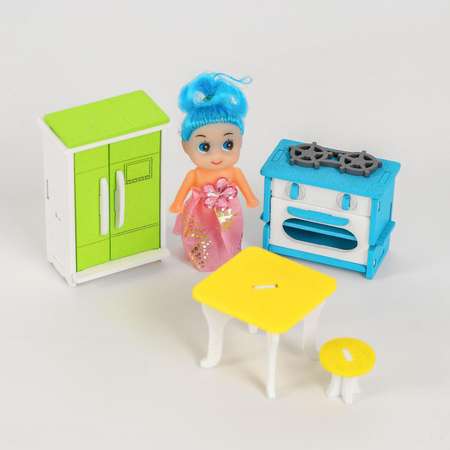 Мебель для кукол Лесная мастерская «Кухня» + куколка в подарок