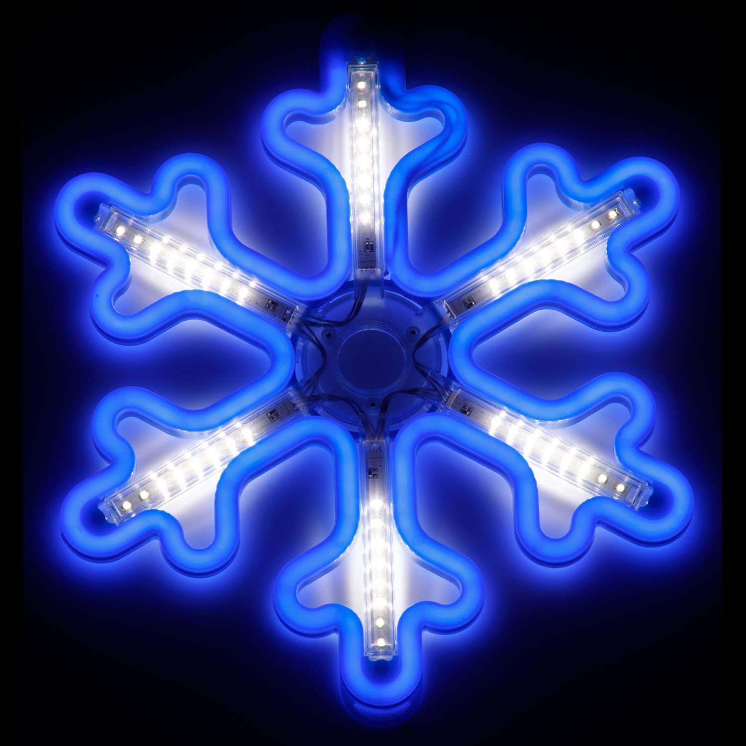 Фигура BABY STYLE Снежинка синий с эффектом белого пульсирования LED гибкий неон улица 30 см - фото 2