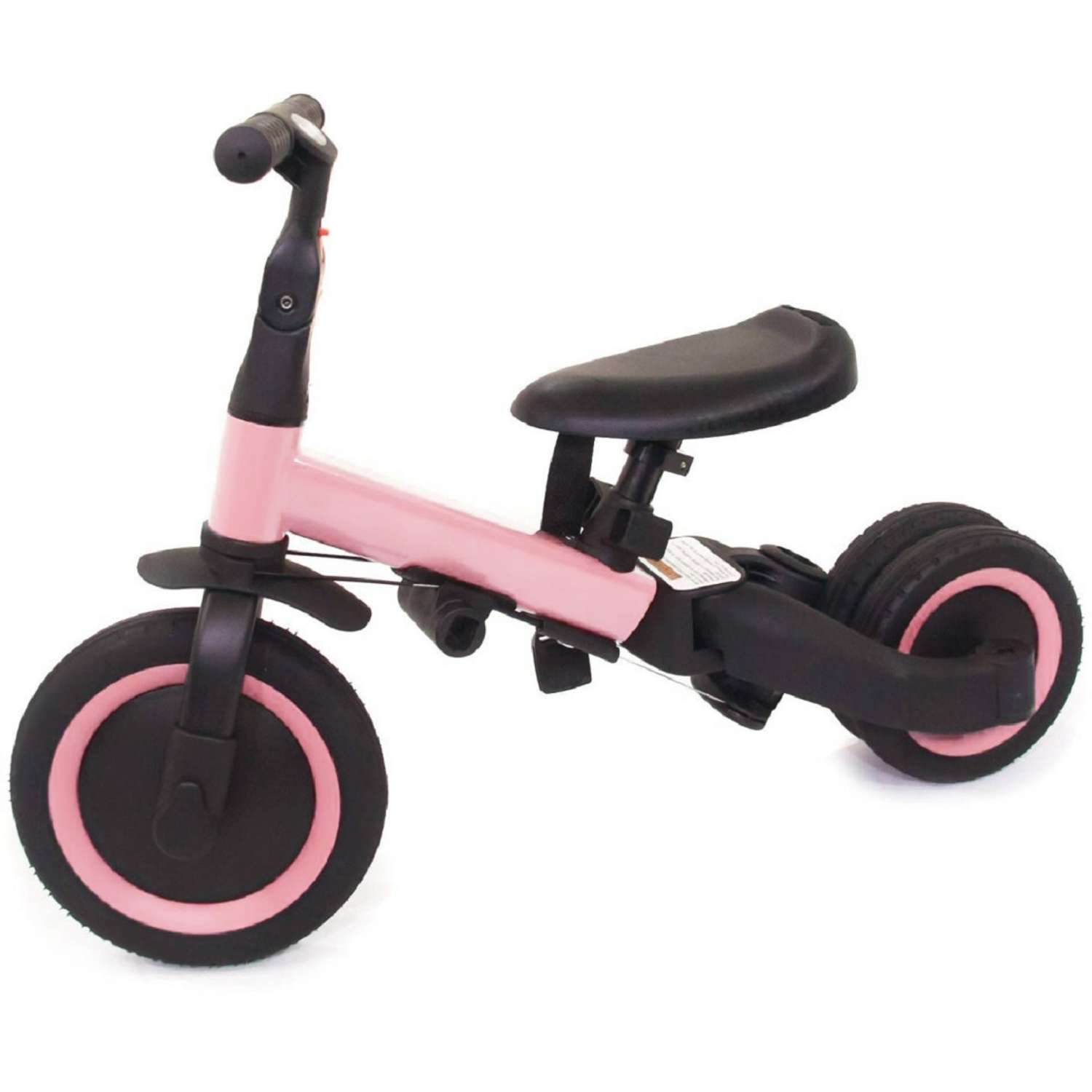 Беговел-велосипед R-Wings 4в1 с родительской ручкой розовый - фото 8