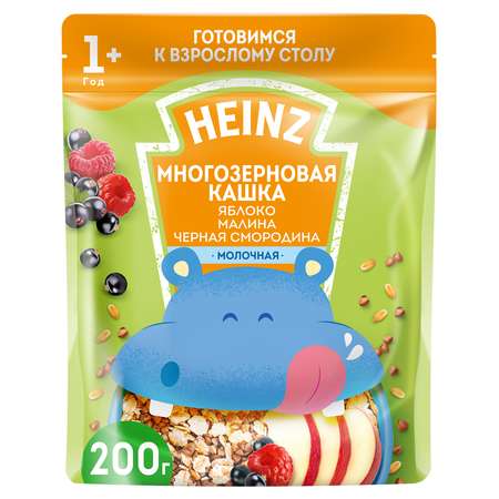 Каша Heinz молочная многозлаковая яблоко-малина-черная смородина 200г с 12месяцев image