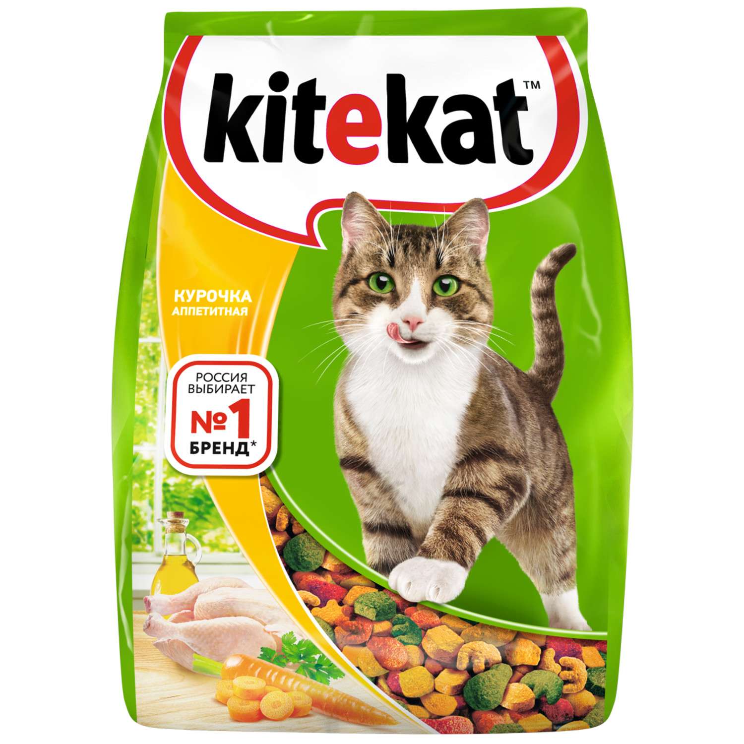 Корм сухой для кошек KiteKat 350г аппетитная курочка - фото 1