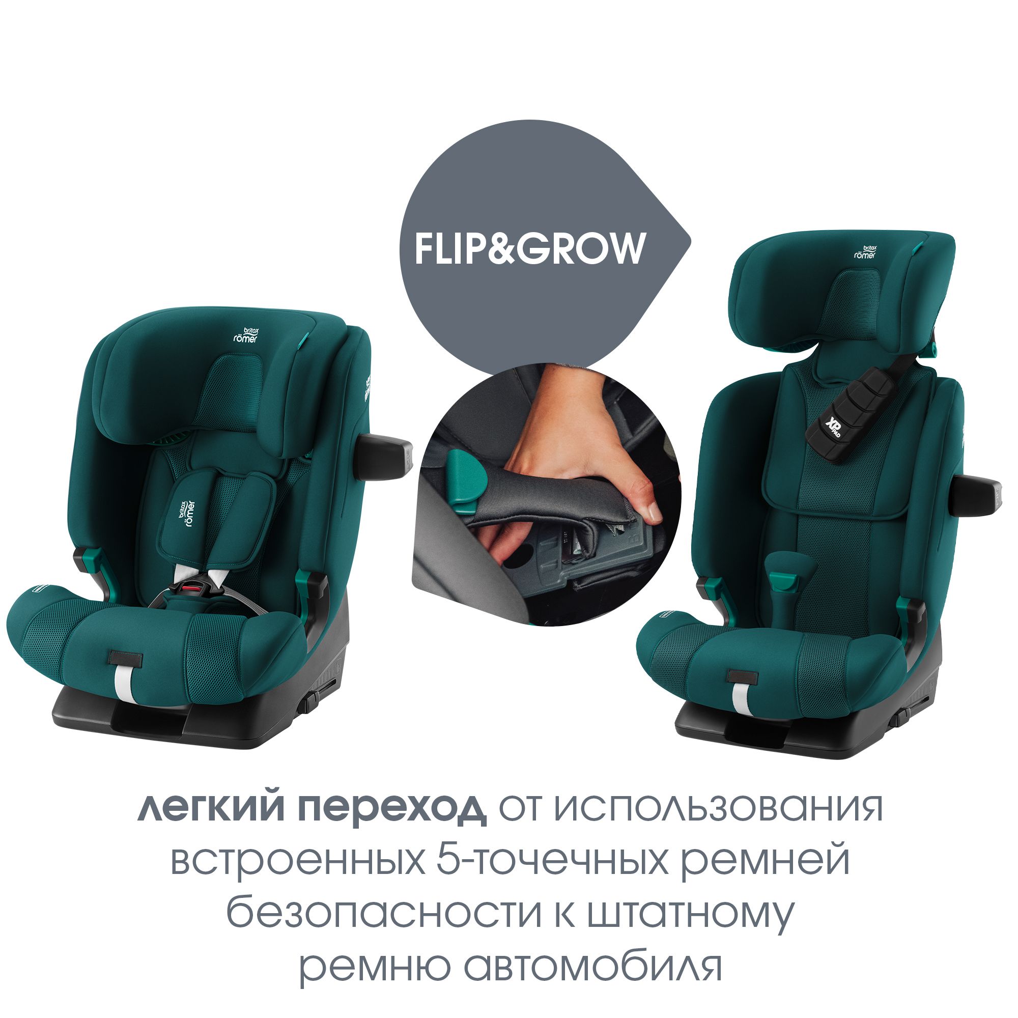 Детское автокресло Britax Roemer Advansafix Pro Atlantic Green с 15 месяцев до 12 лет рост 76 - 150 см - фото 12