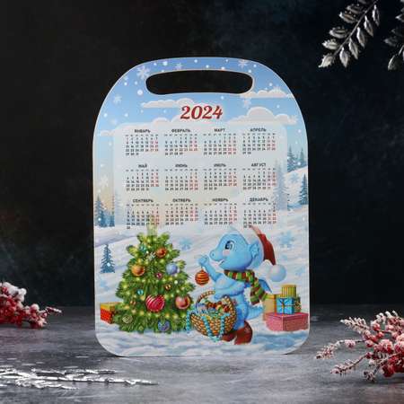 Доска Доляна разделочная «Детский дракоша Календарь 2024» символ года 29.2×21×0.6 см
