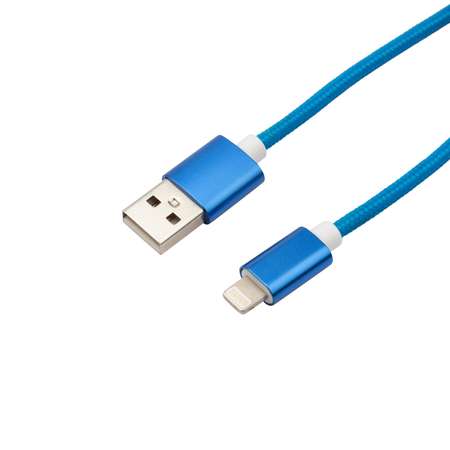 Кабель REXANT USB - Lightning 1 метр в синей нейлоновой оплетке