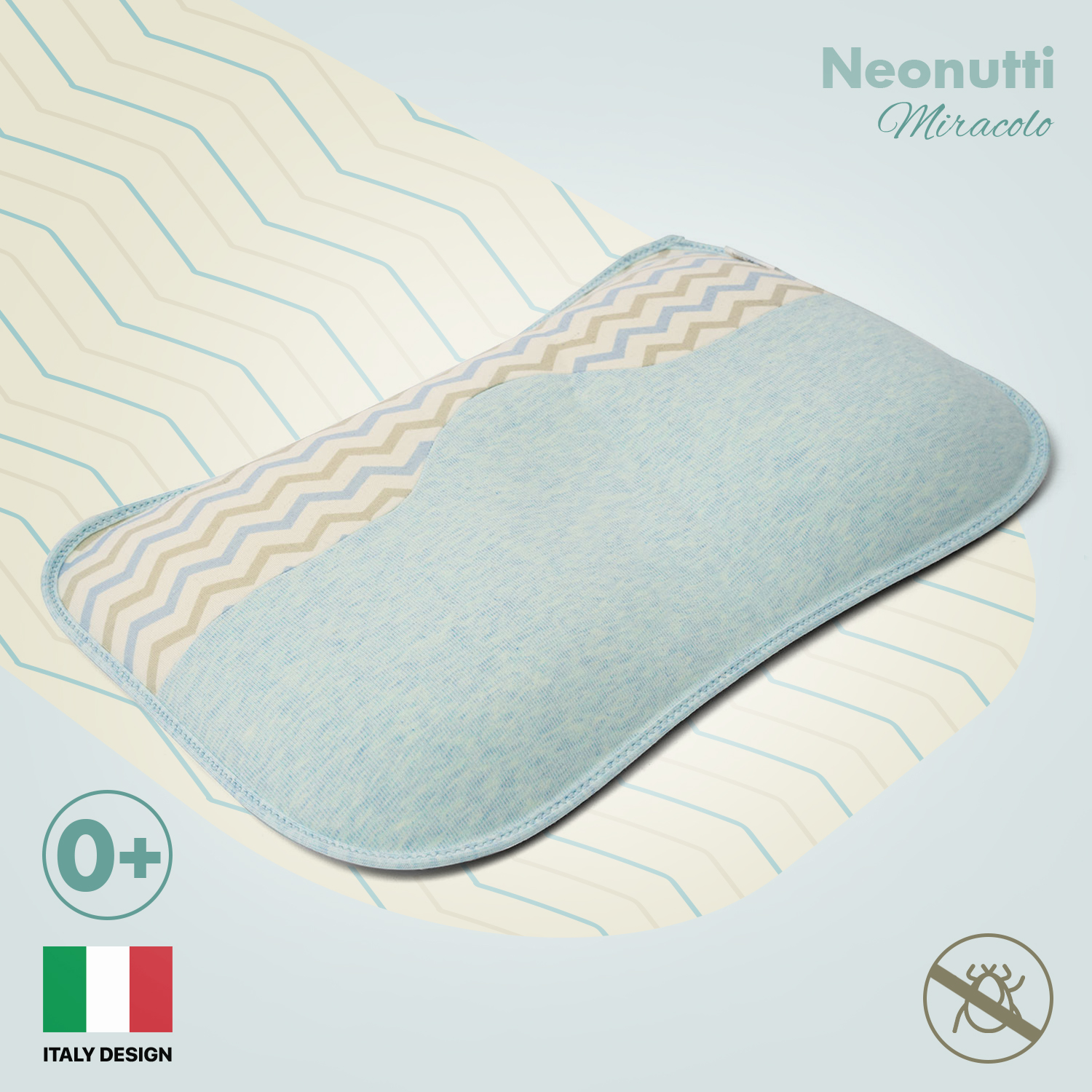 Подушка для новорожденного Nuovita Neonutti Miracolo Dipinto Голубая - фото 2