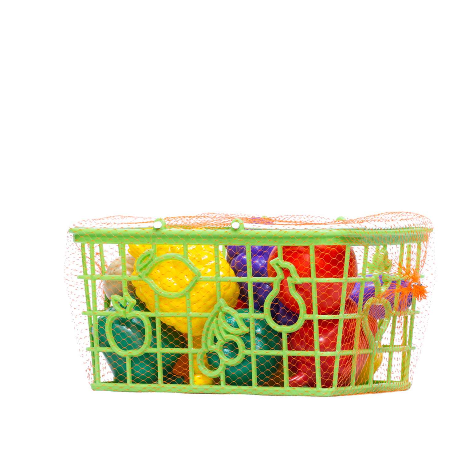 Набор игрушечных продуктов Green Plast овощи и фрукты в корзинке - фото 7