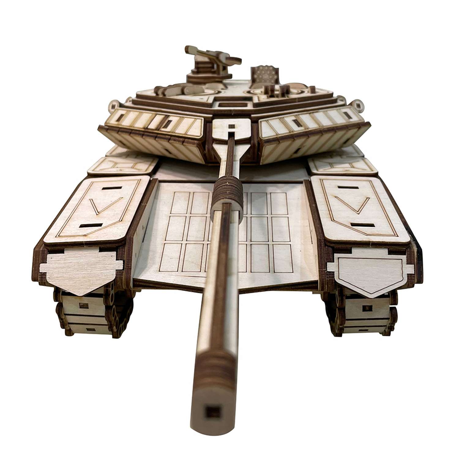 Деревянный конструктор ViromToys Сборная модель военный Танк подвижный - фото 2