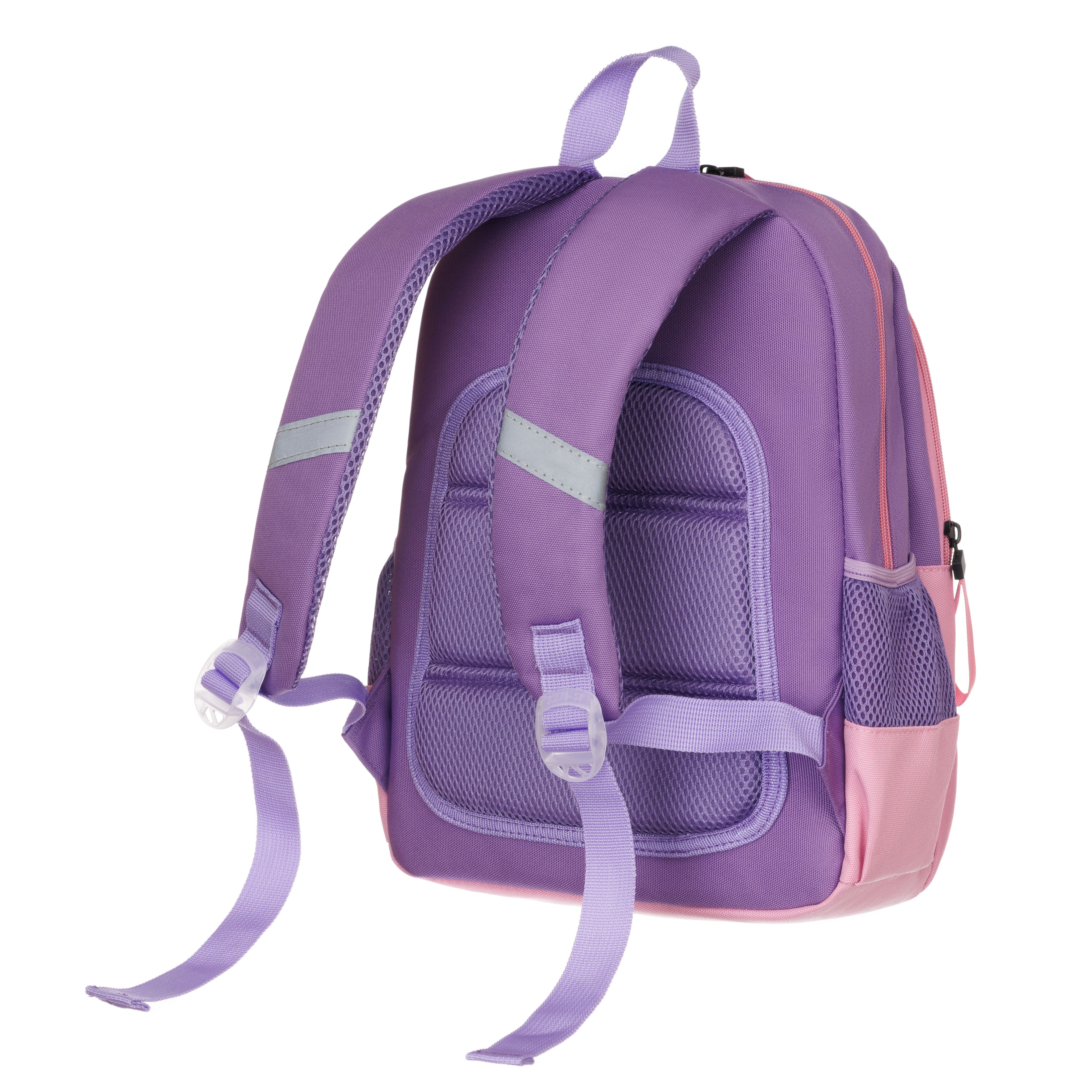 Рюкзак TORBER CLASS X Mini сиреневый розовый с орнаментом и Мешок для сменной обуви - фото 3