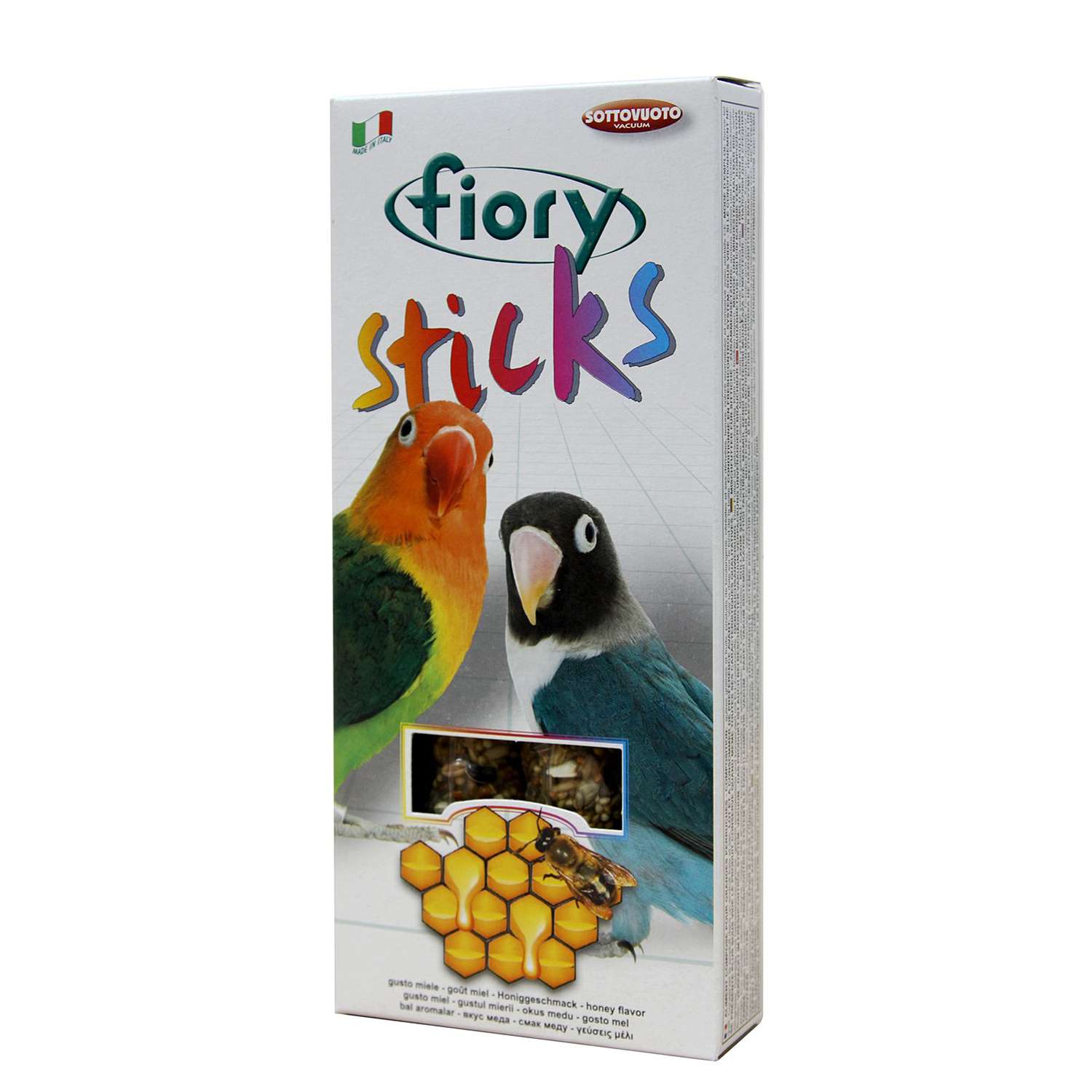 Лакомство для попугаев Fiory Sticks для средних Палочки с медом 60г 2шт - фото 3
