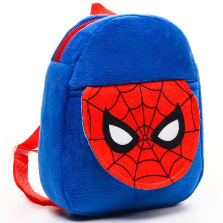 Рюкзак MARVEL плюшевый на молнии с карманом 19х22 см Человек-паук