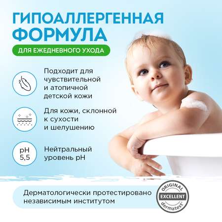 Набор SYNERGETIC детский шампунь-гель и жидкое мыло 0+ 2шт по 500мл