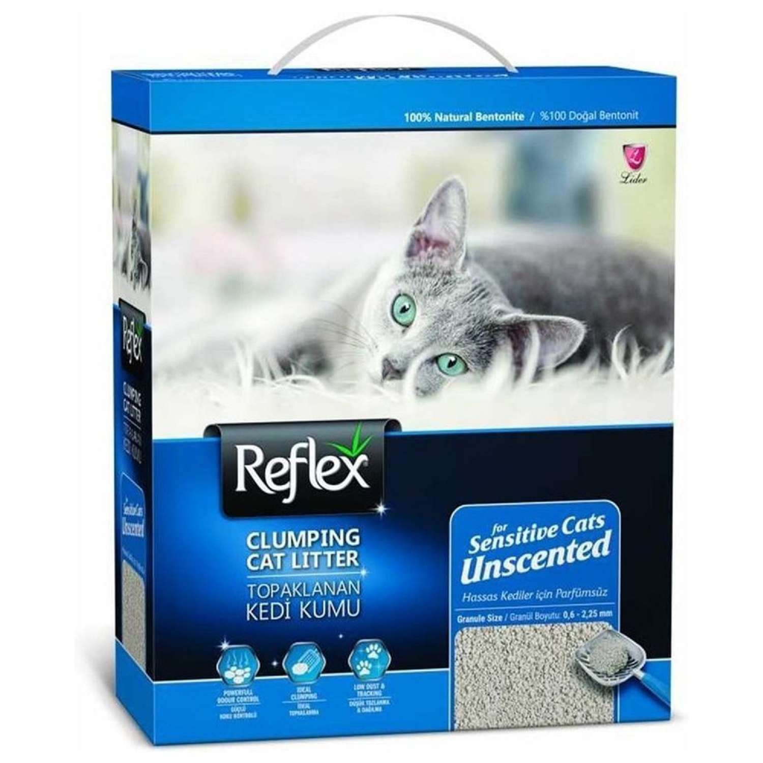 Наполнитель для кошачьего туалета Reflex комкующийся бентонитовый гипоаллергенный без запаха 10л - фото 1