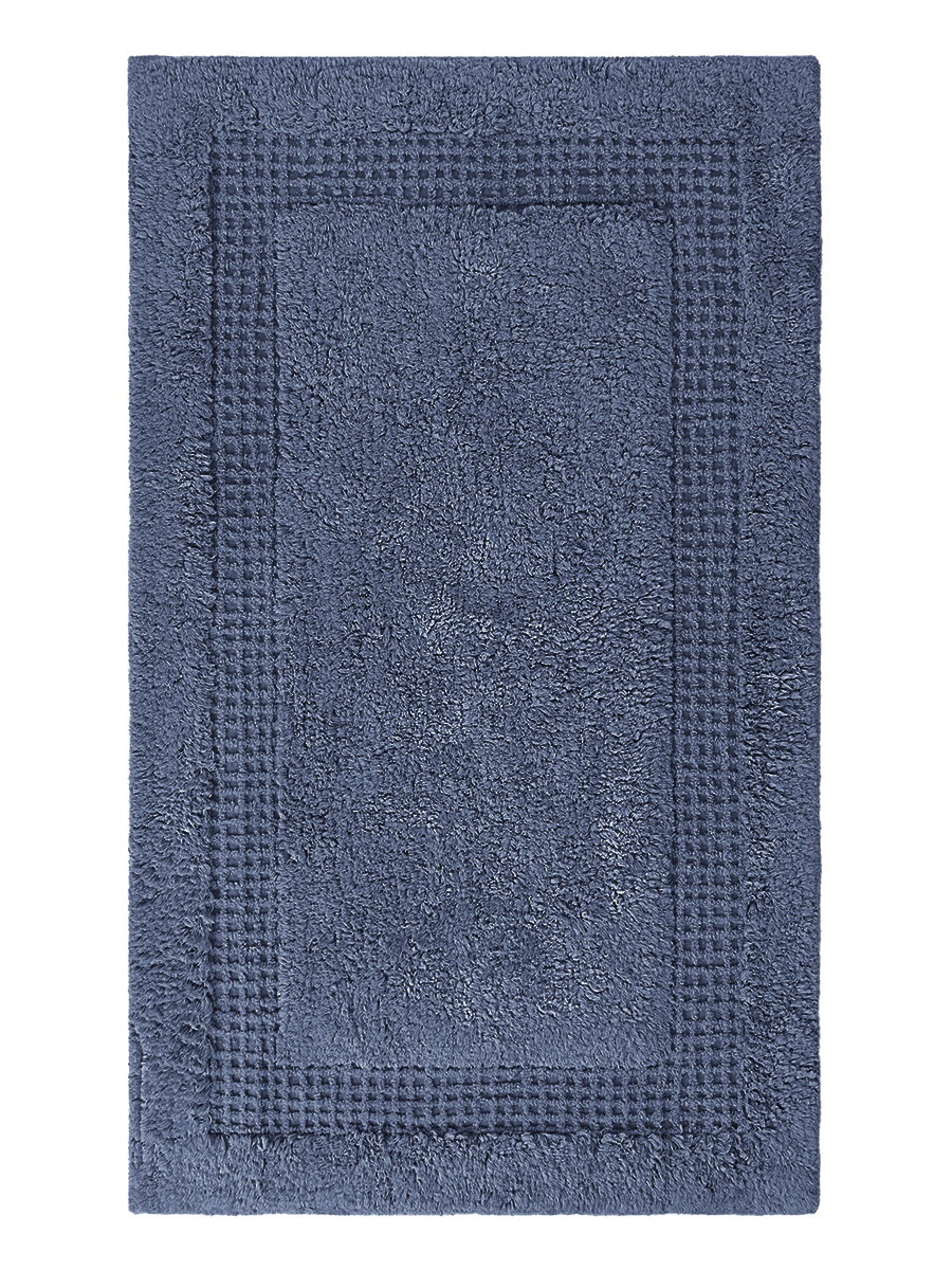 Коврик комнатный для ванной DeNASTIA 60x100 см 100% хлопок синий M111325 - фото 3