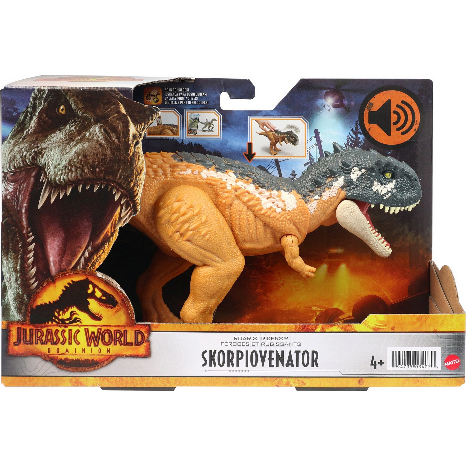 Фигурка Jurassic World Новые рычащие динозавры Скорпиовенатор HDX37 - фото 7