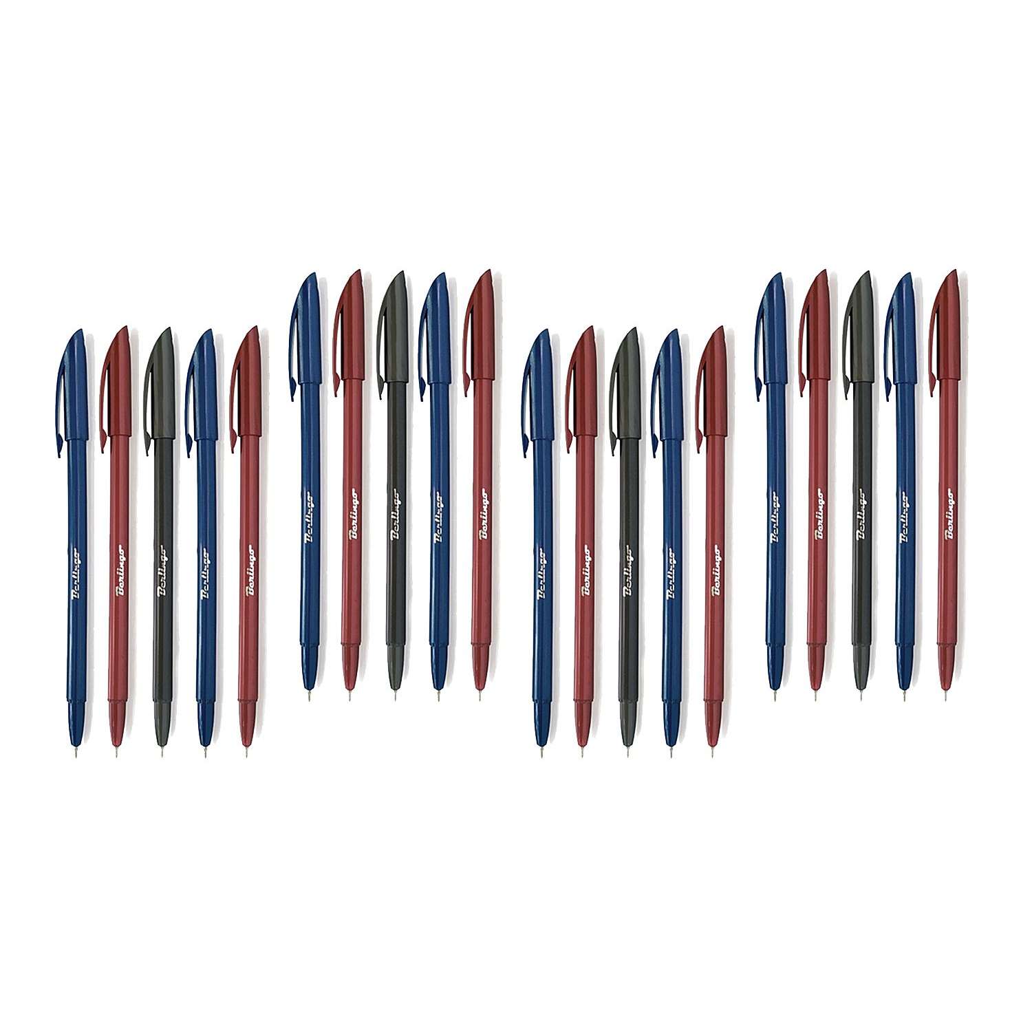 Ручки шариковые Berlingo Metallic cиняя 0.7мм корпус металлик - 20 шт - фото 1