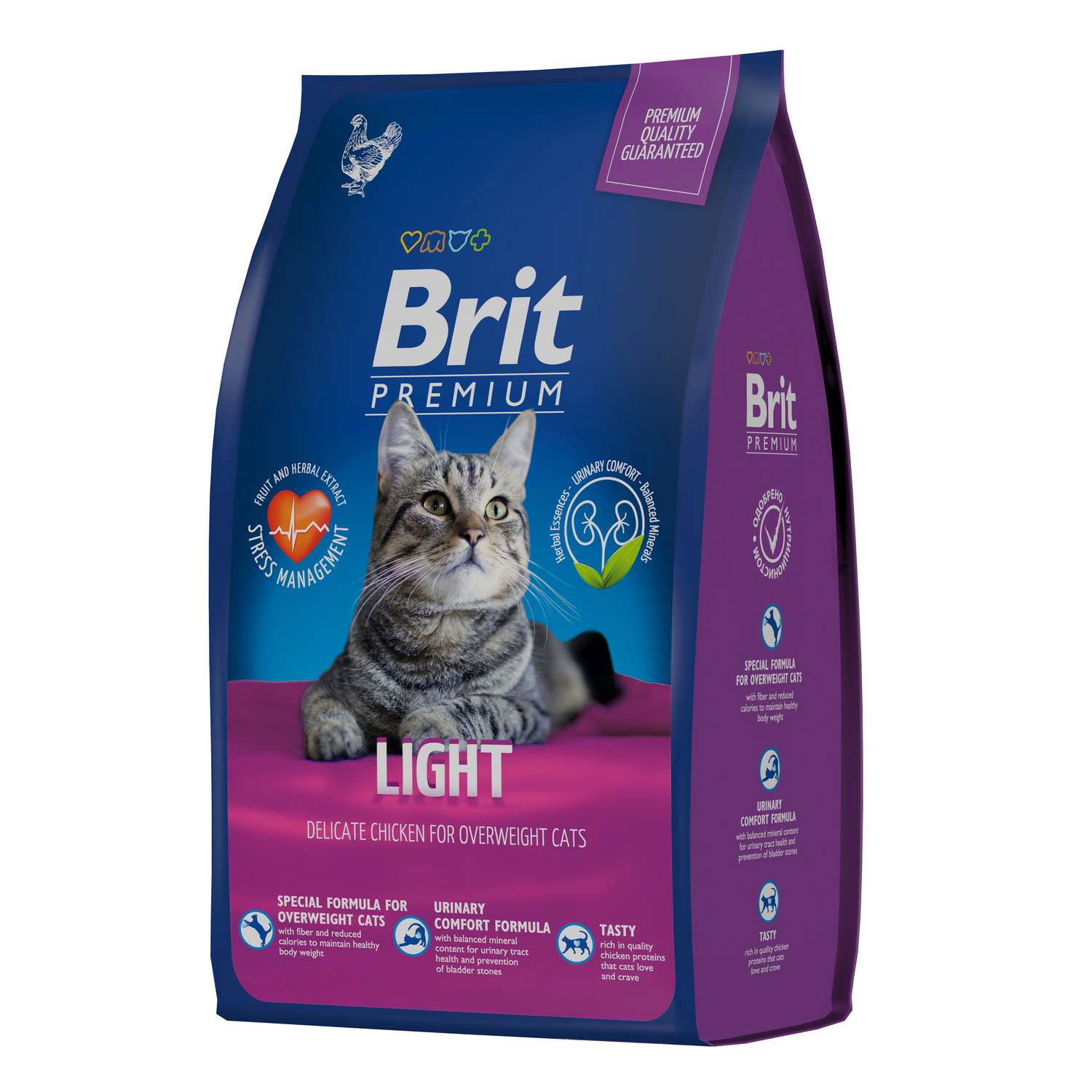 Корм для кошек Brit Premium Cat Light с избыточным весом с курицей 0.8 кг - фото 1