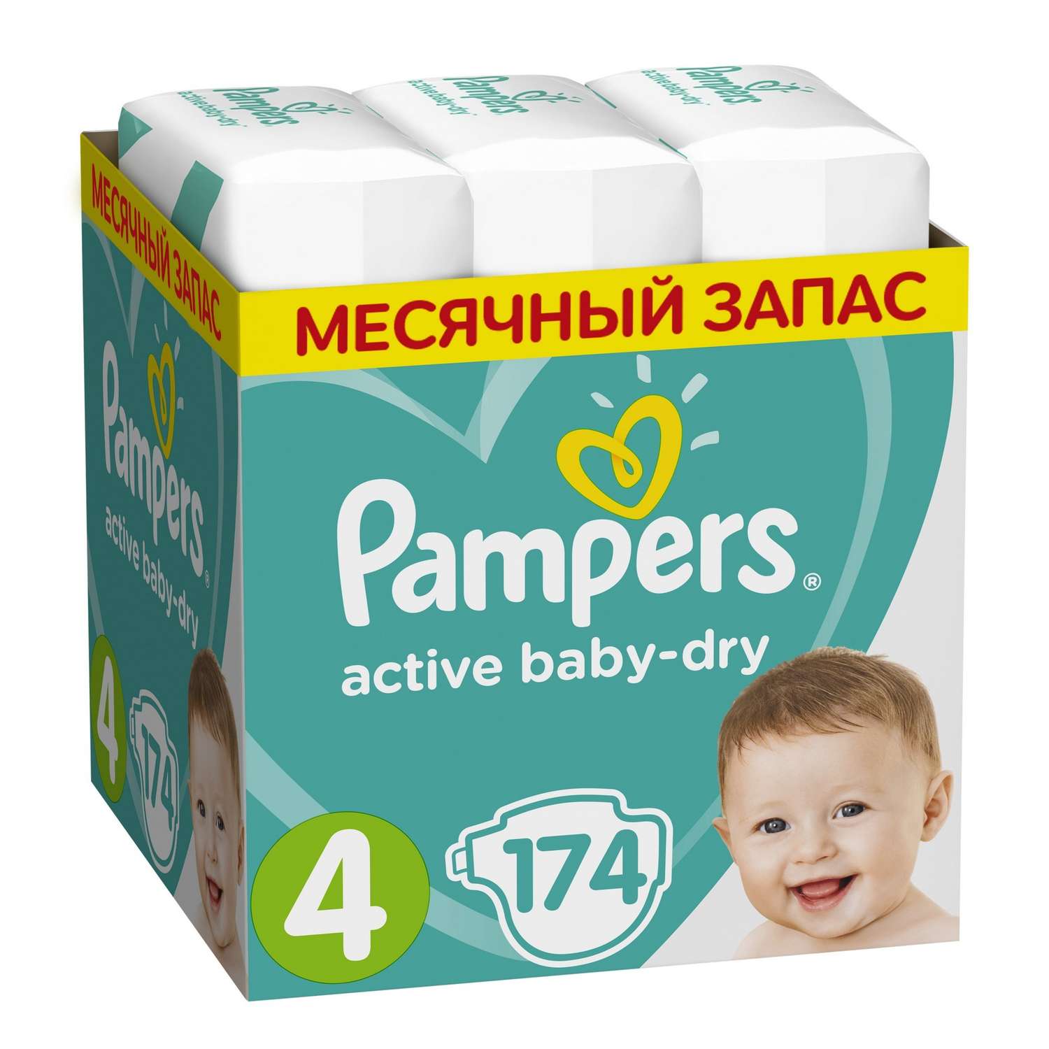 Подгузники Pampers Active Baby-Dry 4 9-14кг 174шт - фото 2