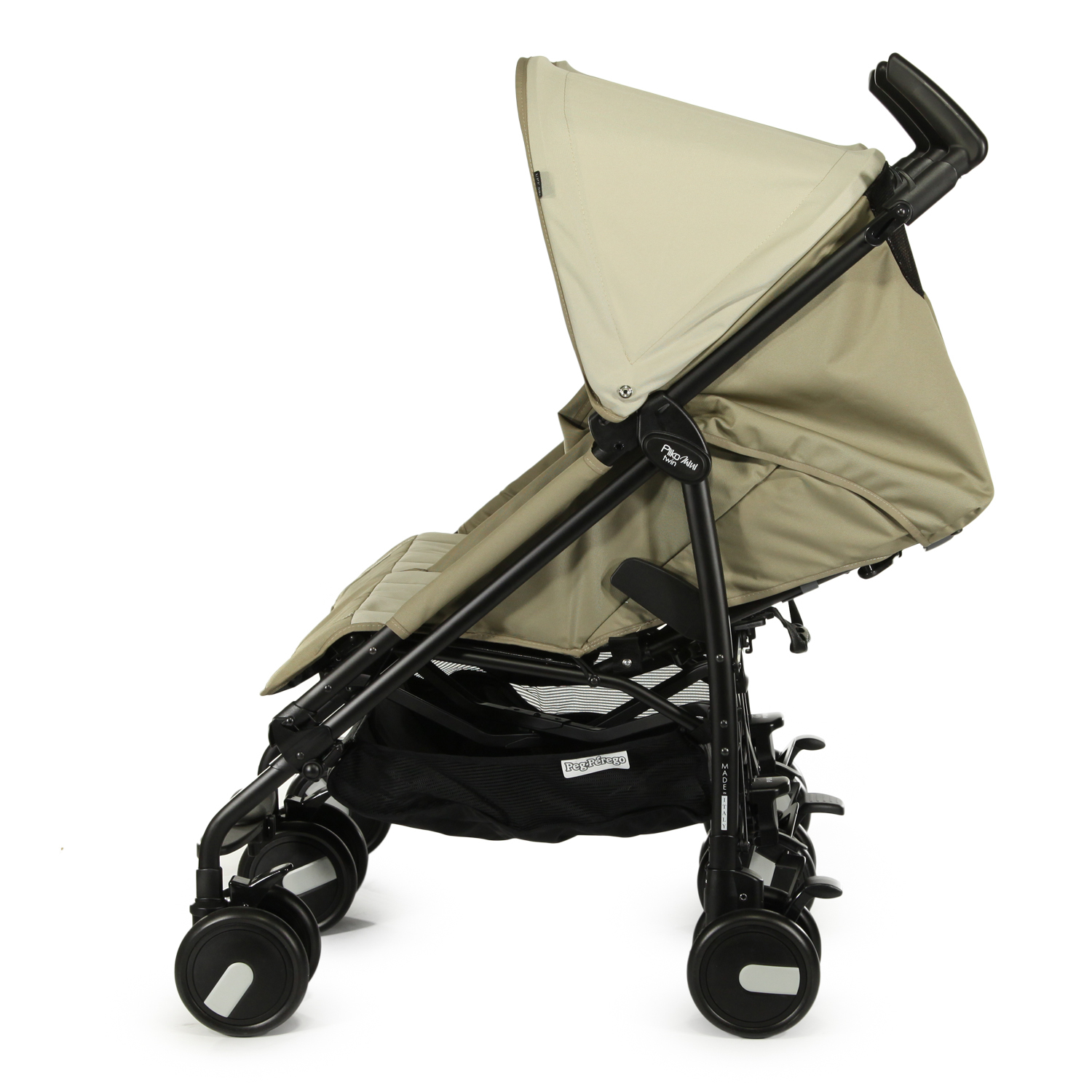 Коляска-трость для близнецов Peg-Perego Pliko Mini Twin Classic Beige - фото 9