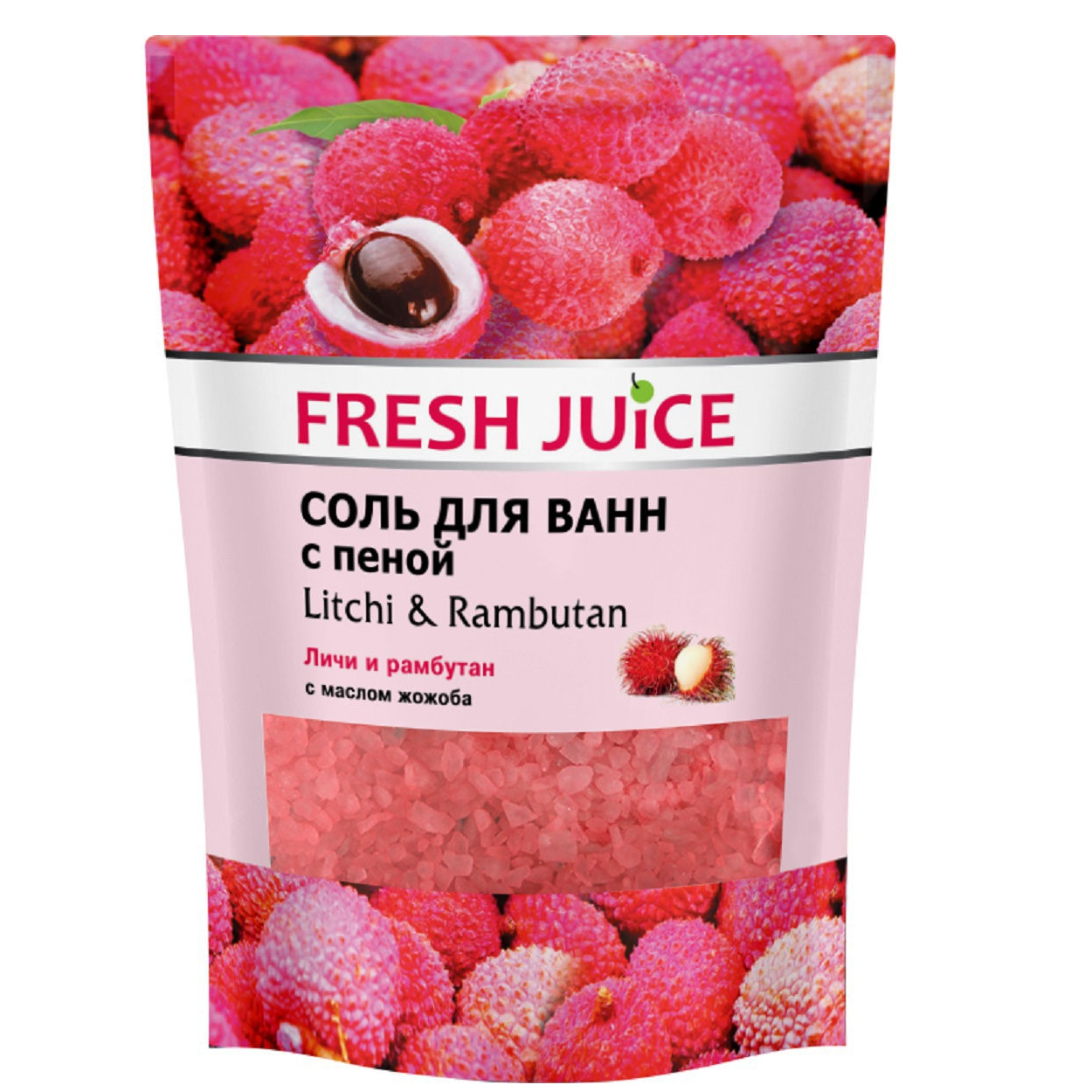 Соль для ванн Fresh Juice МП  Личи и Рамбутан 500г - фото 1