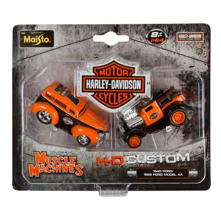 Набор из 2-х гоночных машин MAISTO Muscle Machines H-D/Ford 1:64 (ассорт)