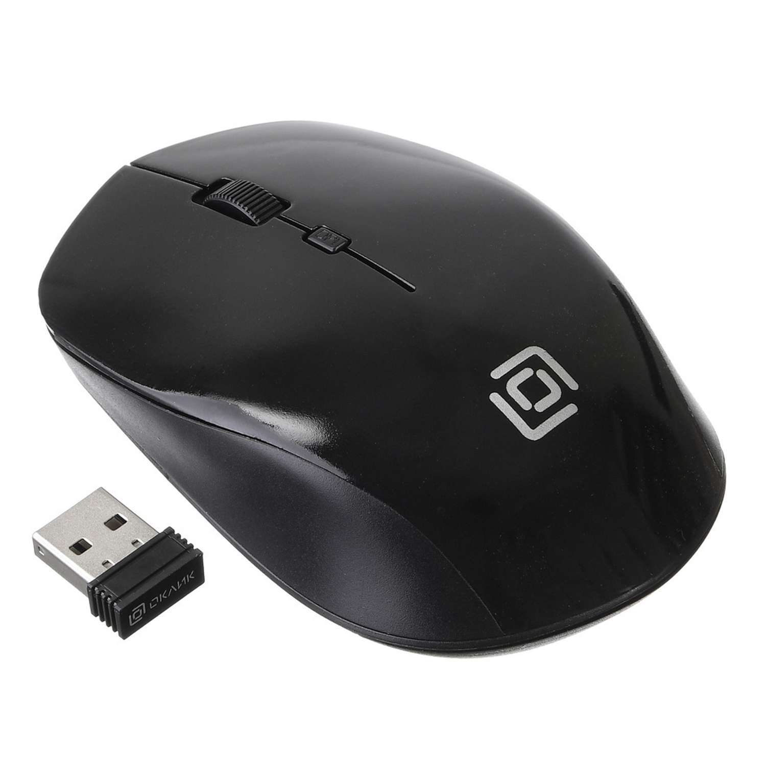 Мышь OKLICK 565MW glossy черный оптическая (1600dpi) беспроводная USB (3but) - фото 1