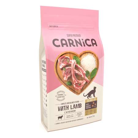 Корм для кошек Carnica 5кг с ягненком и рисом сухой