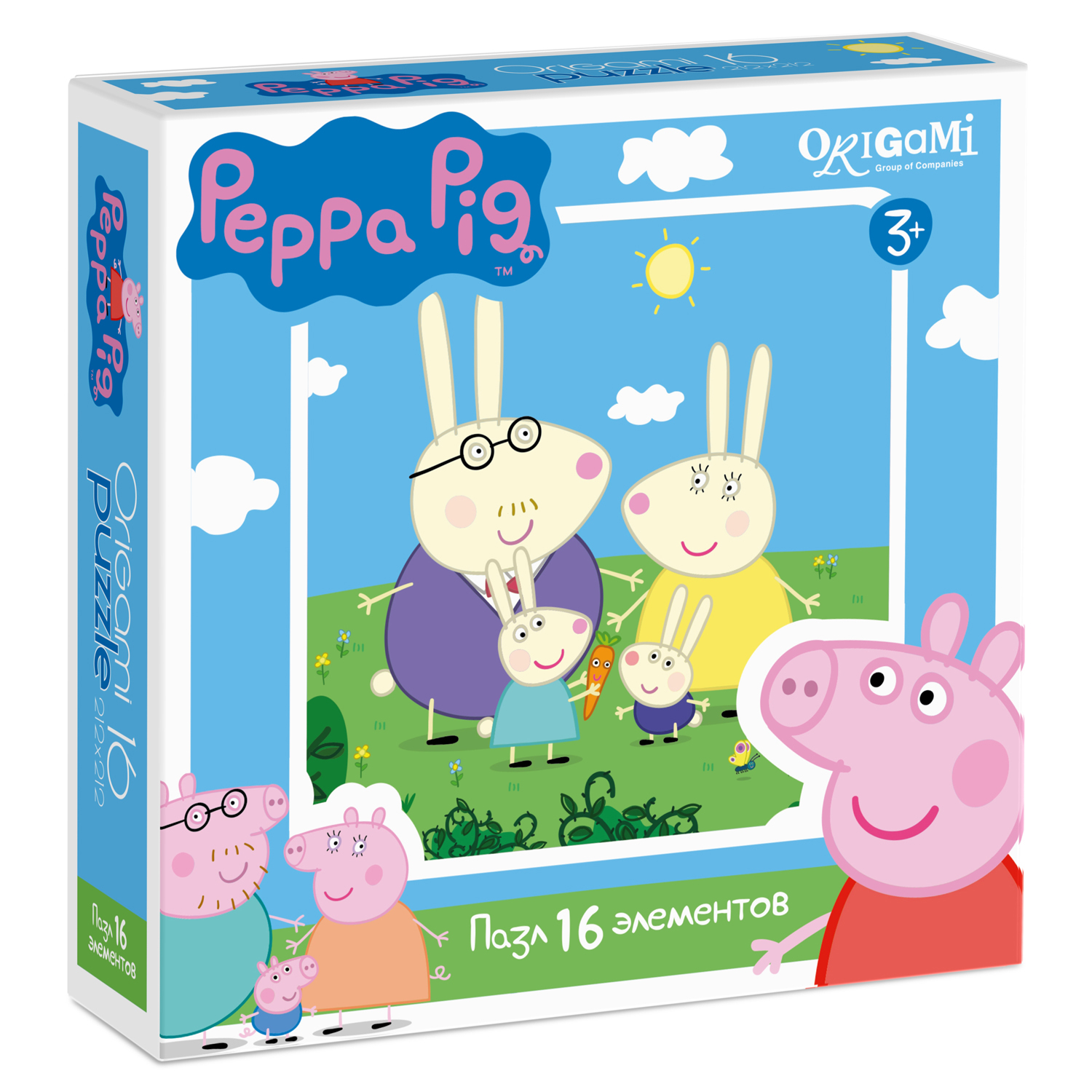 Пазлы ORIGAMI Peppa Pig 16 элементов в ассортименте - фото 3