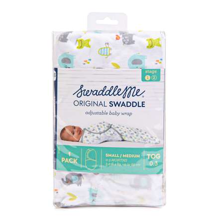 Конверт для пеленания Summer Infant SwaddleMe Сзверята на липучке S/M 59806