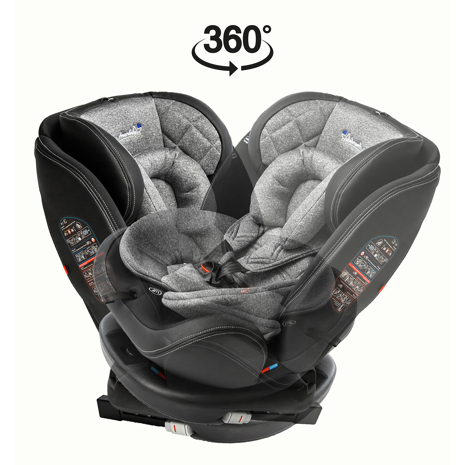 Автокресло Amarobaby ST-3 0+/1/2/3 Isofix Серый - фото 23