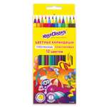 Карандаши цветные Юнландия для рисования набор 12 цветов для детей художественные