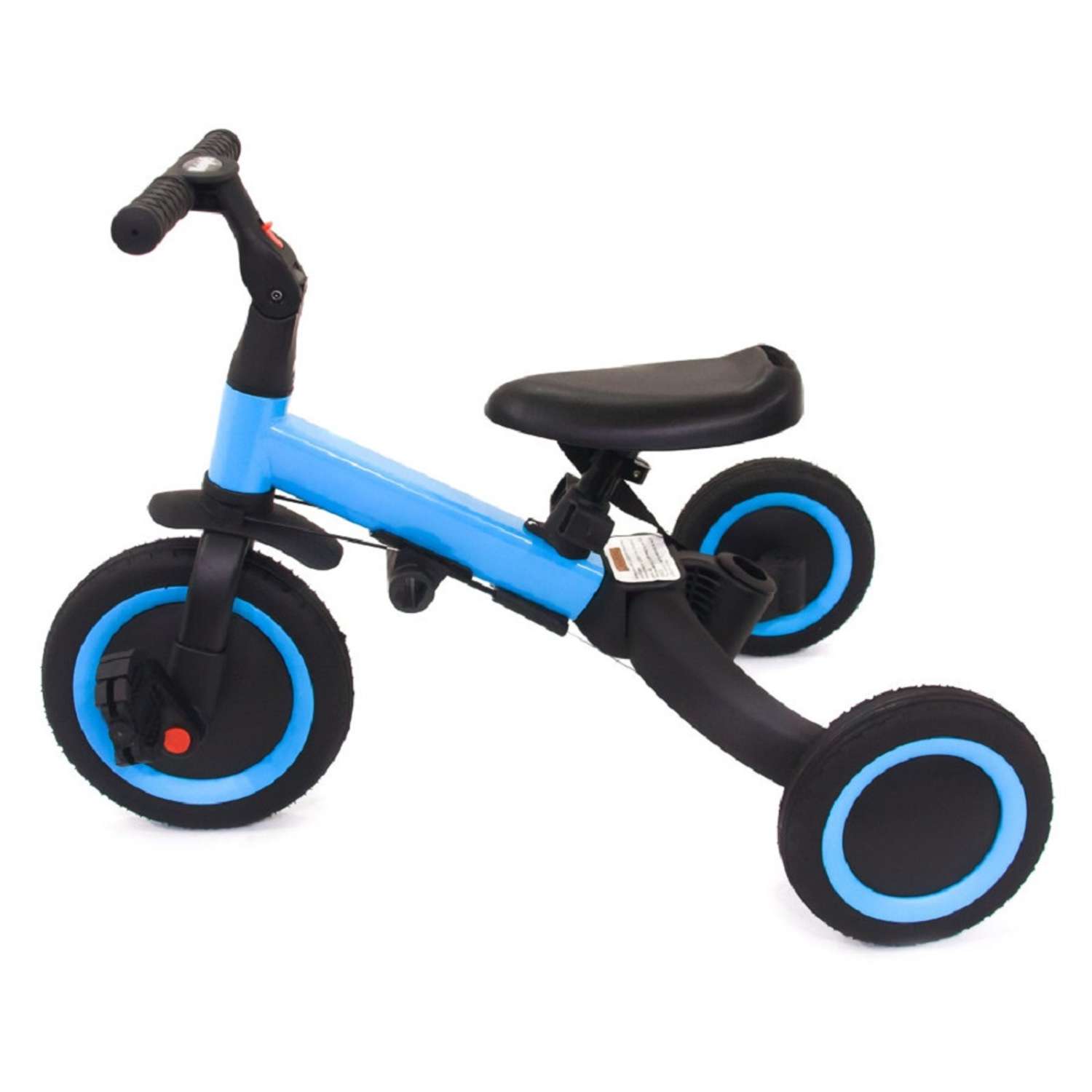 Беговел-велосипед R-Wings детский 4в1 с родительской ручкой синий - фото 11