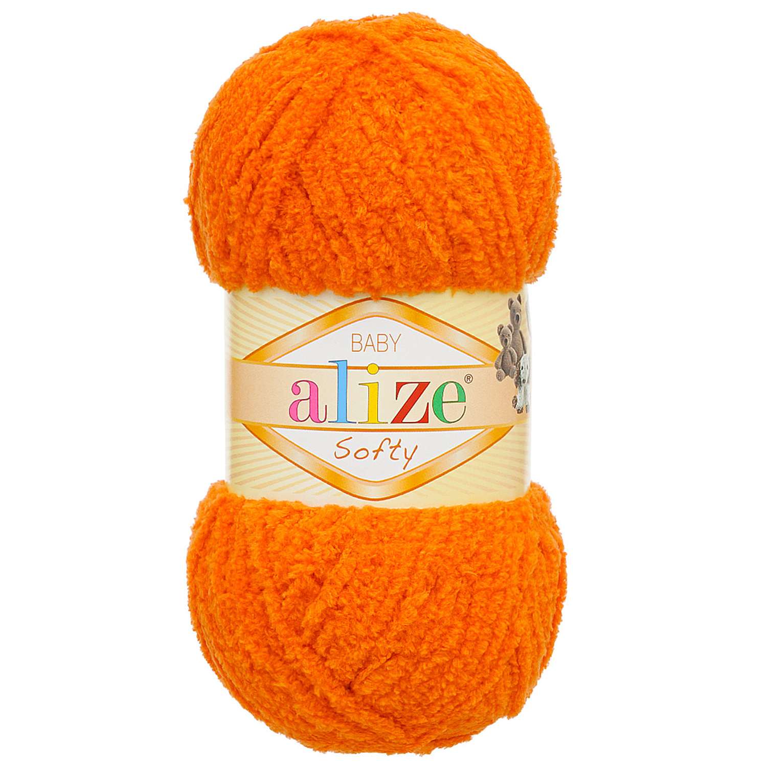 Пряжа для вязания Alize softy 50 гр 115 м микрополиэстер мягкая фантазийная 6 оранжевый 5 мотков - фото 5