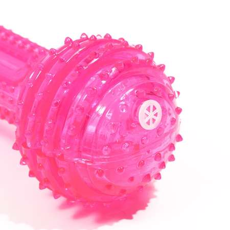 Игрушка для собак Пижон светящаяся Круглая кость 15 см розовая