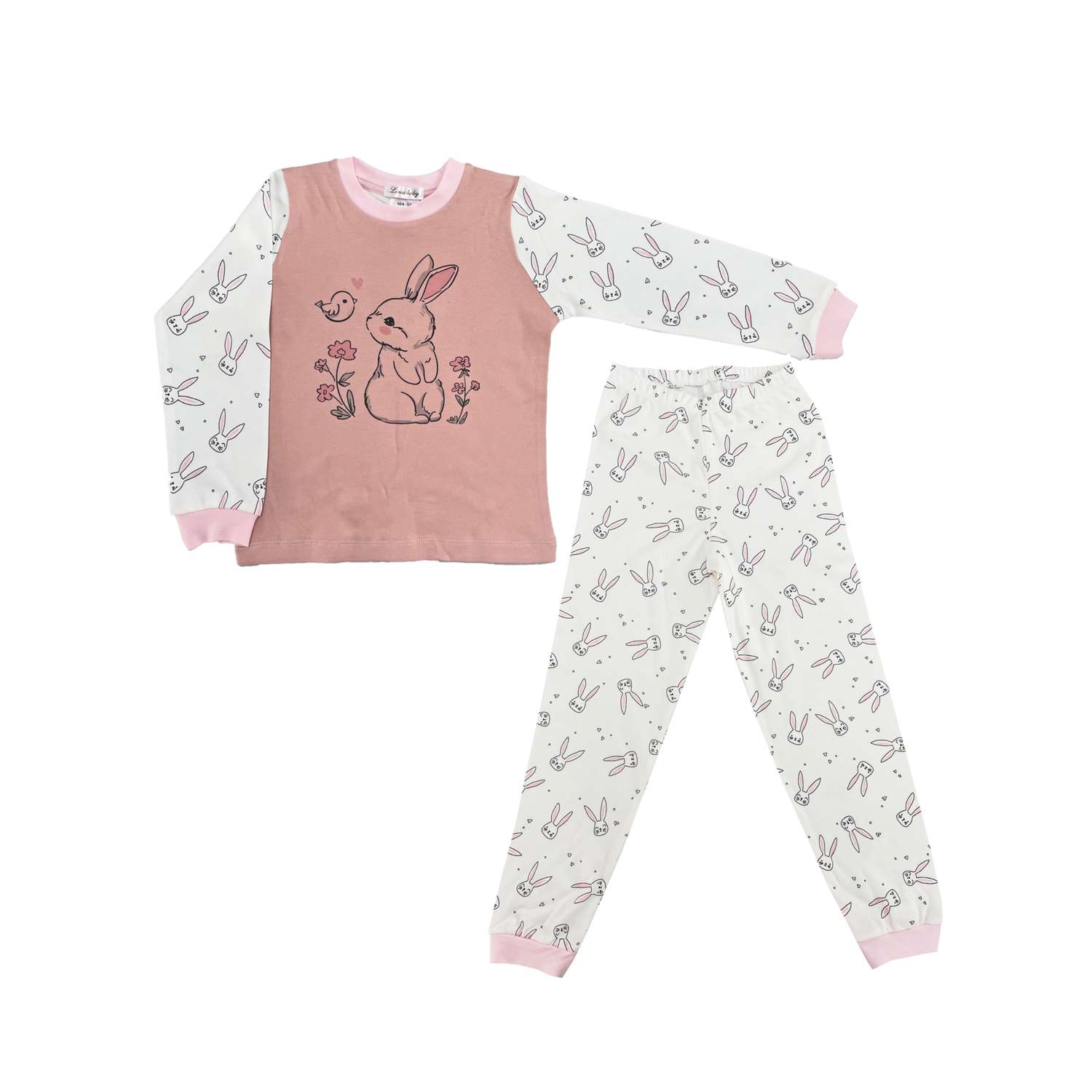 Пижама Linas baby 1295-11-Белый-розовый - фото 1