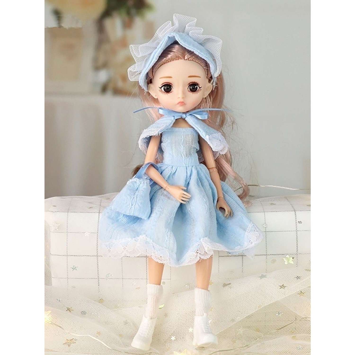Кукла шарнирная 26 см Soul Sister с набором аксессуаров и одежды в подарочной коробке YW-DOLL26-05/голубой - фото 3