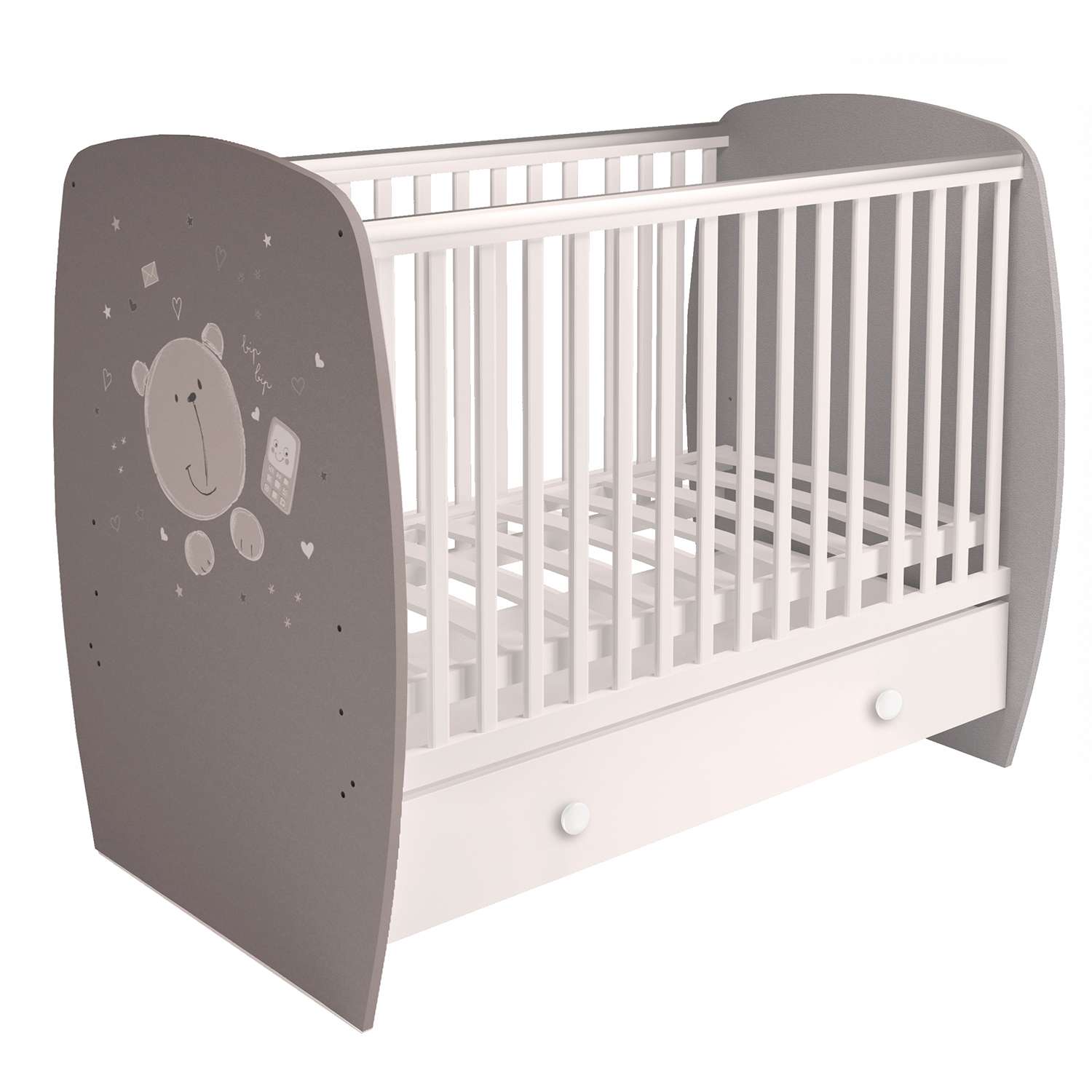 комод polini kids french 1580 teddy белый серый