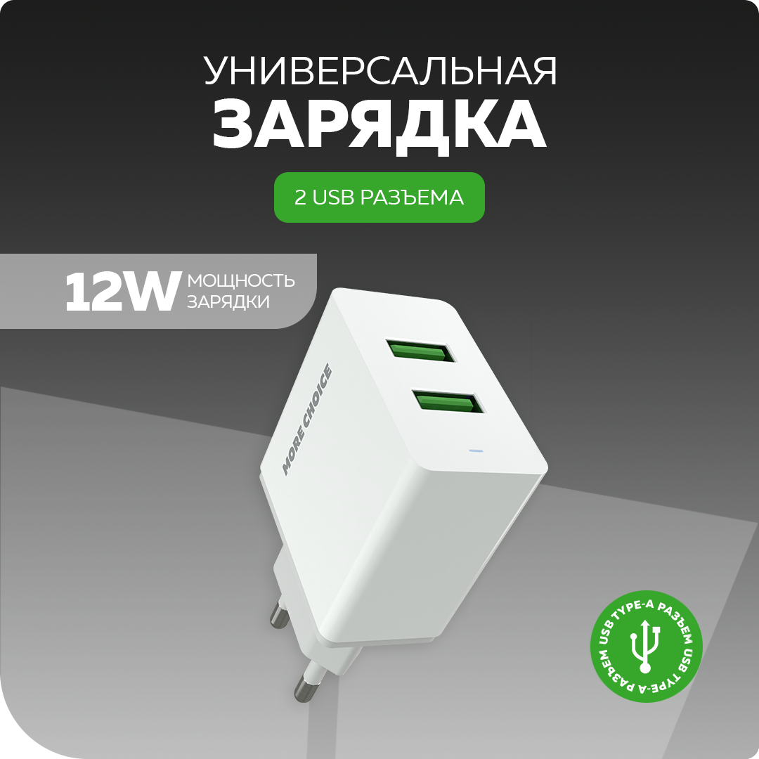 Сетевое зарядное устройство More Choice NC11a купить по цене 409 ₽ в  интернет-магазине Детский мир