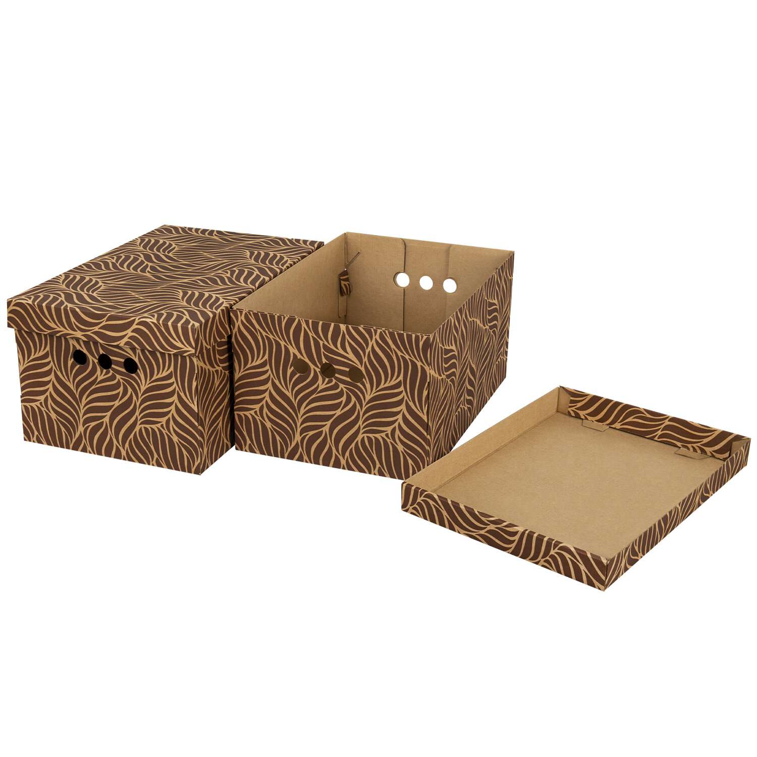 Коробки картонные Brauberg для хранения вещей с крышкой 4 штуки - фото 9