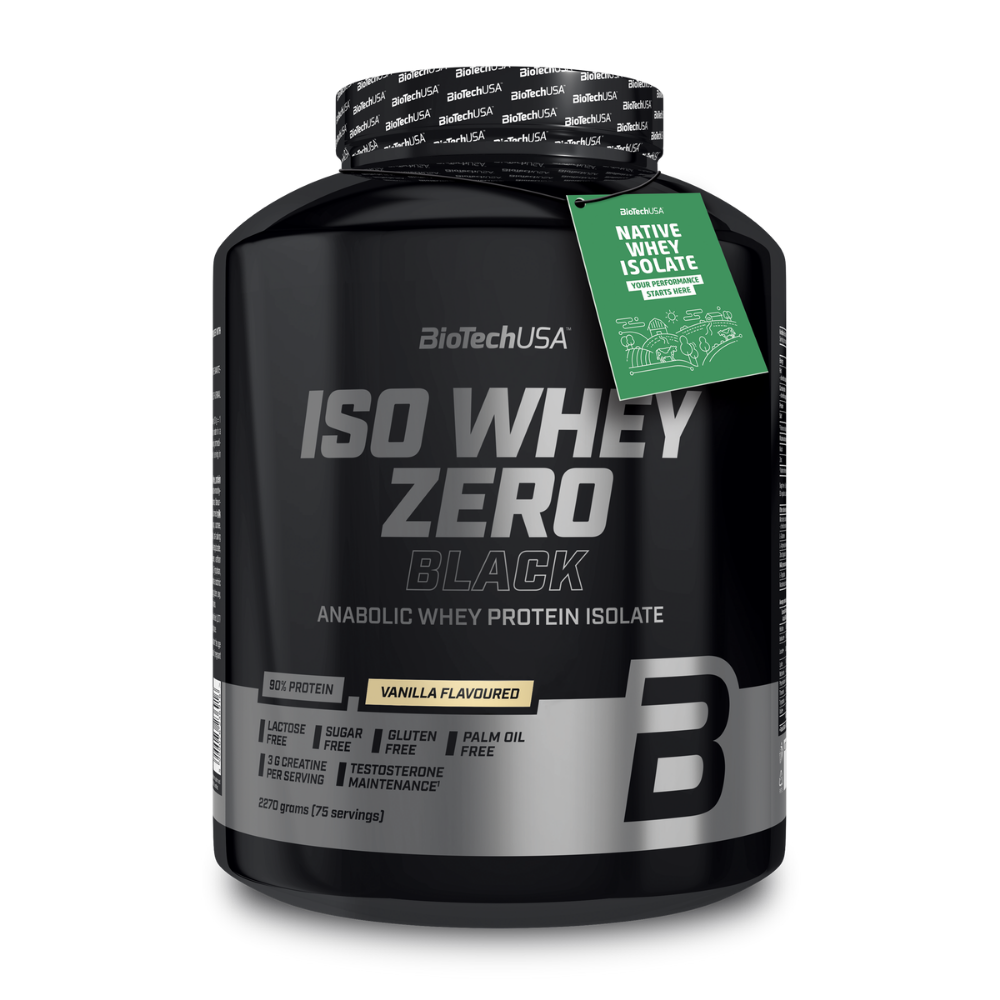 Сывороточный протеин изолят BiotechUSA Iso Whey Zero Black 2270 г ваниль - фото 1